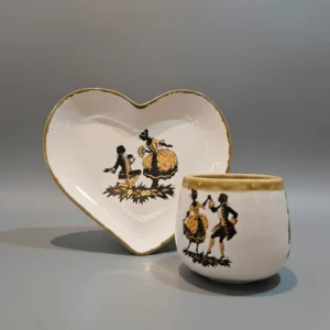 ماگ و سینی سرامیکی طرح سیلوئت کلاسیک