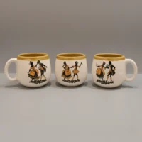 ماگ و سینی سرامیکی طرح سیلوئت کلاسیک