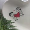 ست بشقاب و ماگ قلبی طرح فانتزی