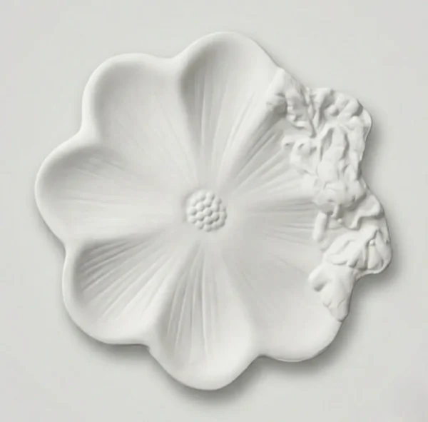 بشقاب سرامیکی خام طرح گل