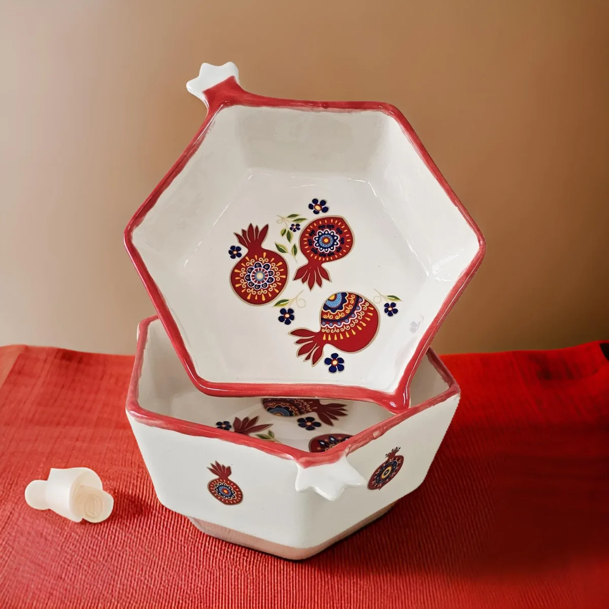 کاسه انار دست‌ساز سرامیکی