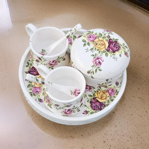 ست چای‌خوری سرامیکی دستساز رز