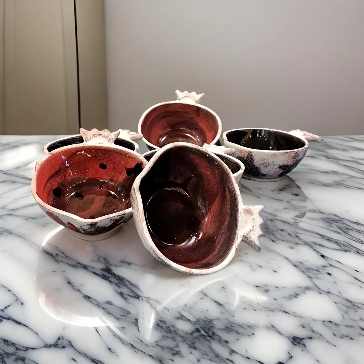 کاسه پیاله سرامیکی انار دستساز