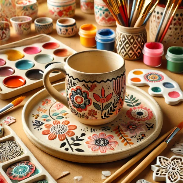 تزیین ظروف سرامیکی ساده در خانه