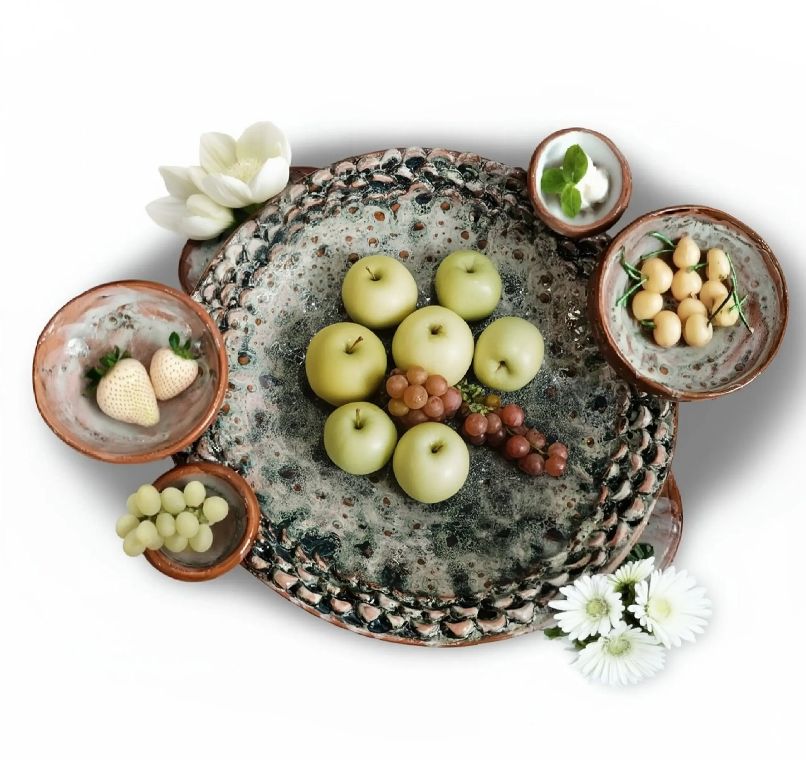 ست اردوخوری و پذیرایی سفالی ۷ تکه