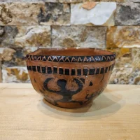 کاسه سفالی دفرمه طرح باستانی