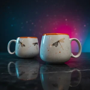 ماگ سرامیکی طرح سنجاقک با همزن