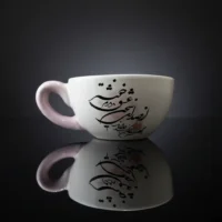 فنجان لته سرامیکی خط نوشته