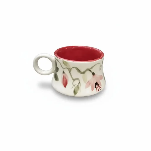 فنجان سرامیکی دستساز گل انار