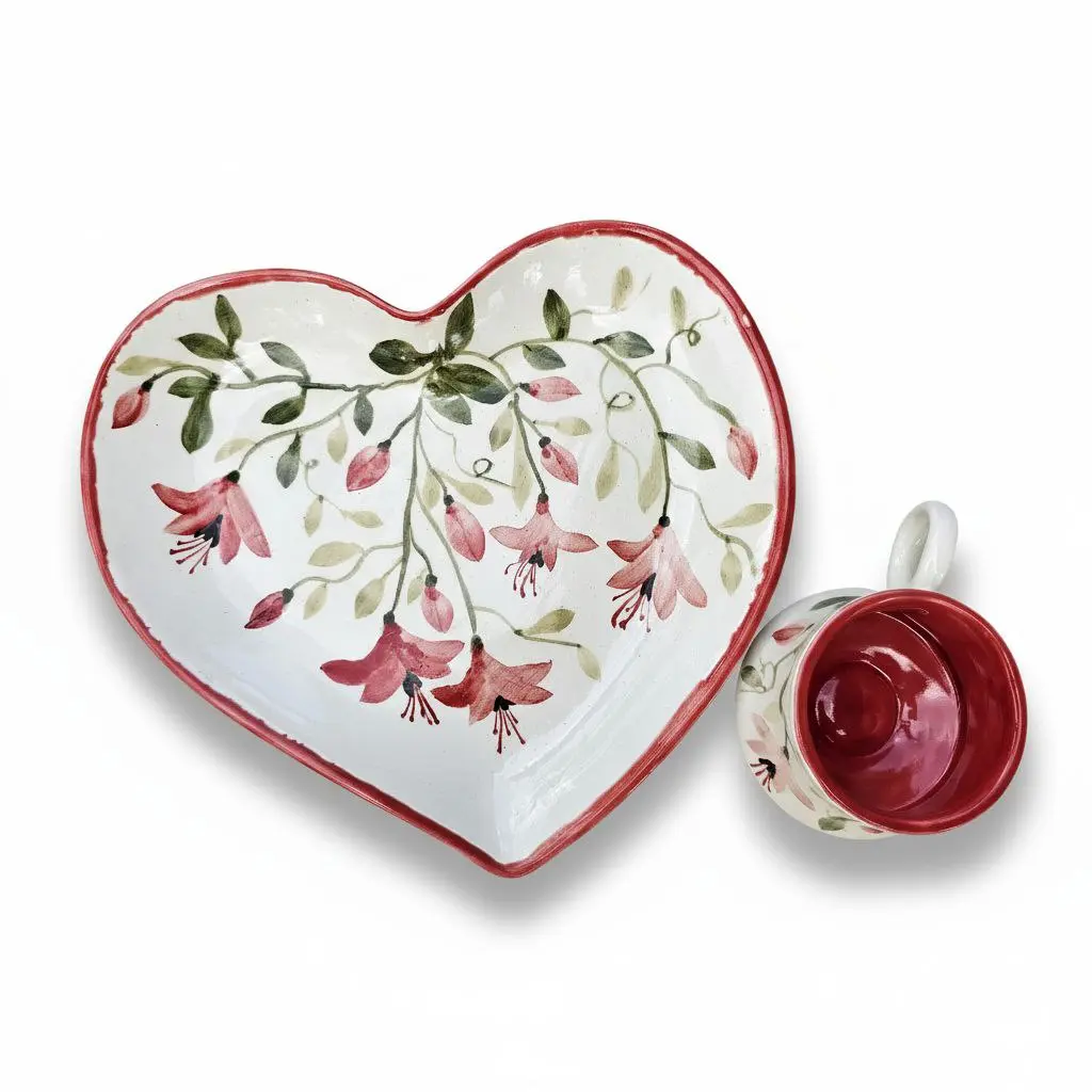 ست فنجان و بشقاب سرامیکی انار