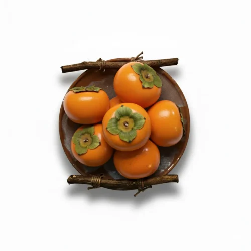 ظرف سفالی پذیرایی دسته چوبی