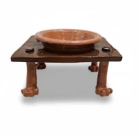 ظرف سفالی غذا سگ و گربه با پایه