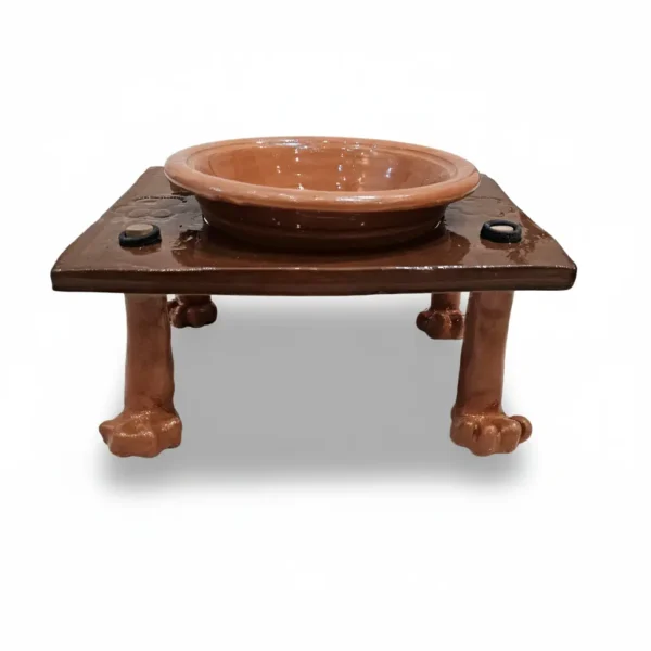 ظرف سفالی غذا سگ و گربه با پایه