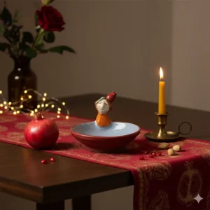 کاسه پیاله سفالی دختر یلدایی