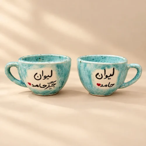 ست فنجان سرامیکی عاشقانه سفارشی